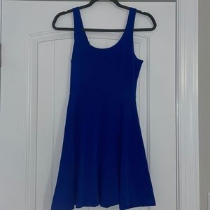 Cute Fit and flare Express Royal Blue dress with back zipper! Size Small!